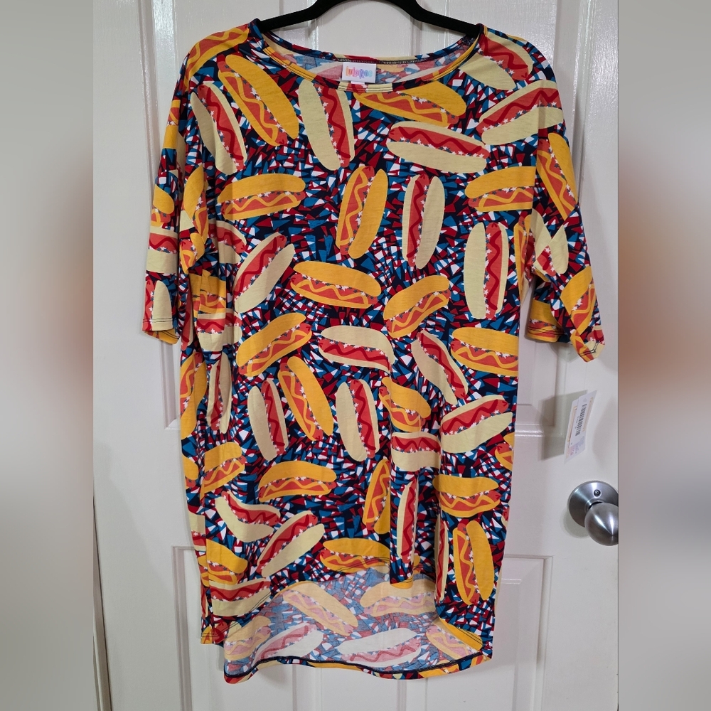 Lularoe Irma Hot Dog Tunic size s  nwt